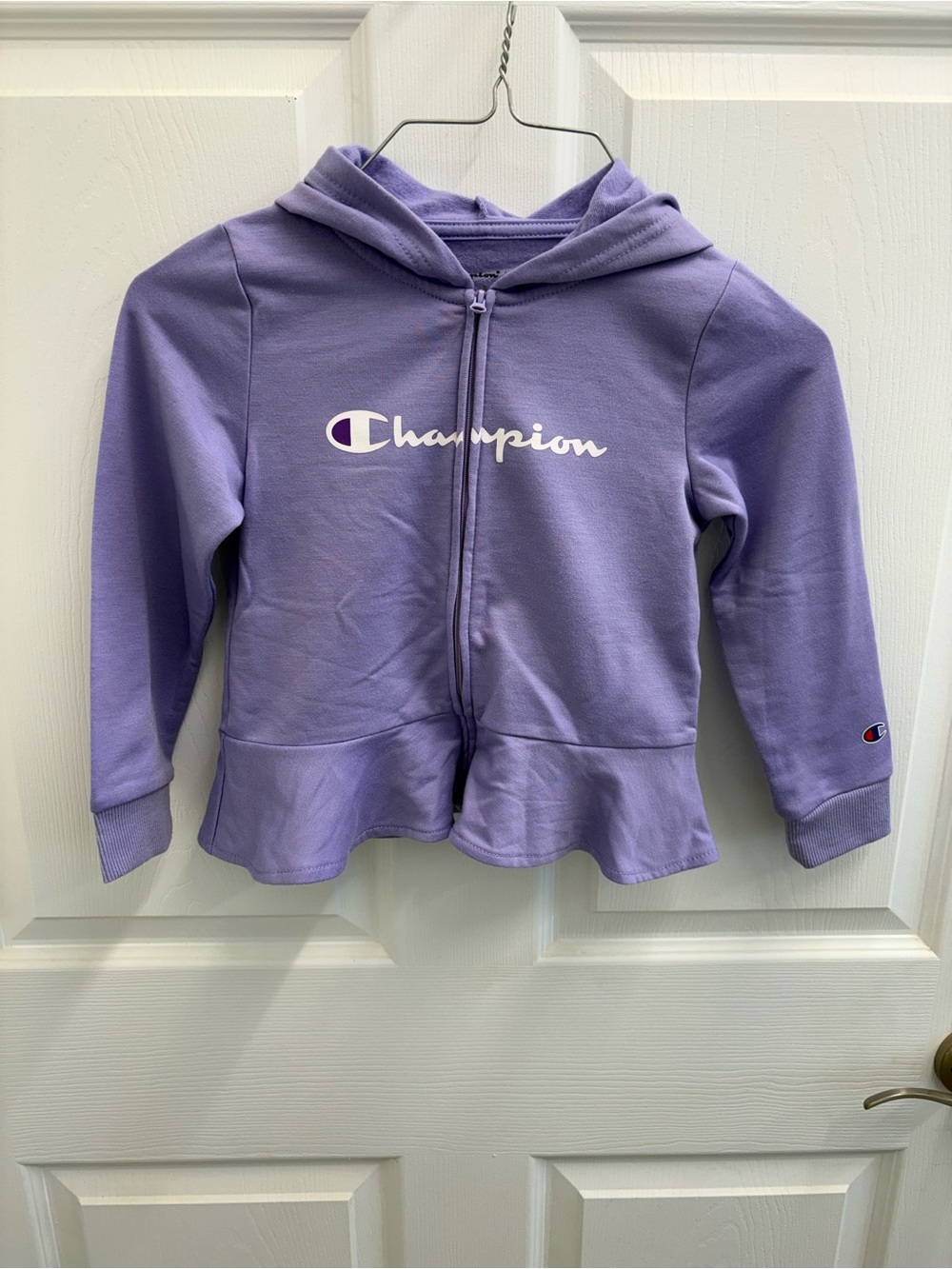 Champion Girls Lavender Peplum Full Zip Hoodie Size 5